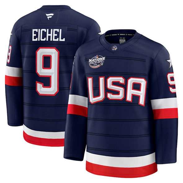 Men's USA #9 Jack Eichel Navy 2025 4 Nations Face-Off Stitched Jersey Dzhi,We sell and wholesale Men's USA #9 Jack Eichel Navy 2025 4 Nations Face-Off Stitched Jersey Dzhi on line form chian!